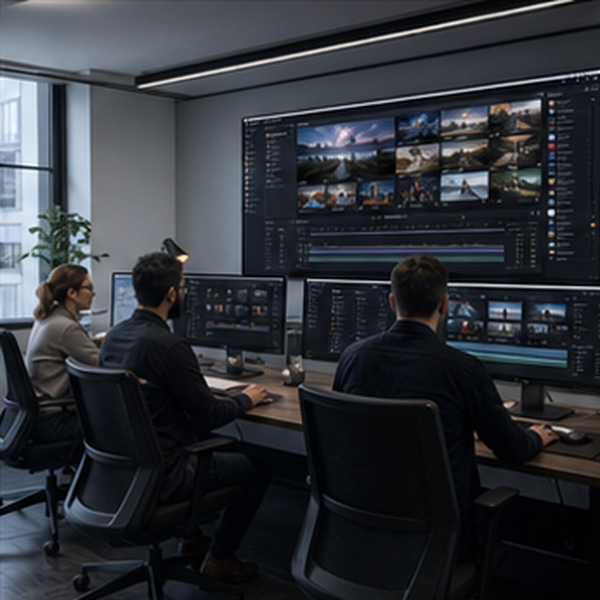 Post-production team reviewing media, approvals, and delivery status in FinishCue